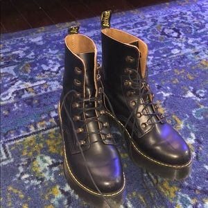 Dr. Marten’s Leona black leather platform boots
